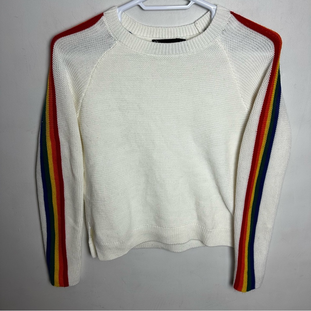 Vintage 90s NY & Co Rainbow Sweater Women's Size Small Pride Unisex - Picture 8 of 8